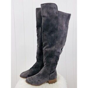 It's OK Brand Dark Grey Vegan Suede Over the Knee Riding Boots Size 9.5M